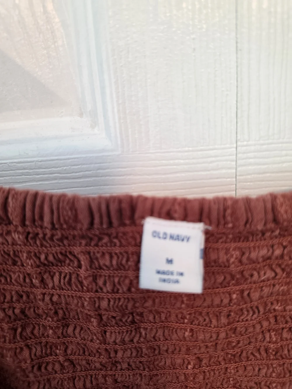 Old Navy Rust Wrap-Style Puff Sleeve Top Size Medium
